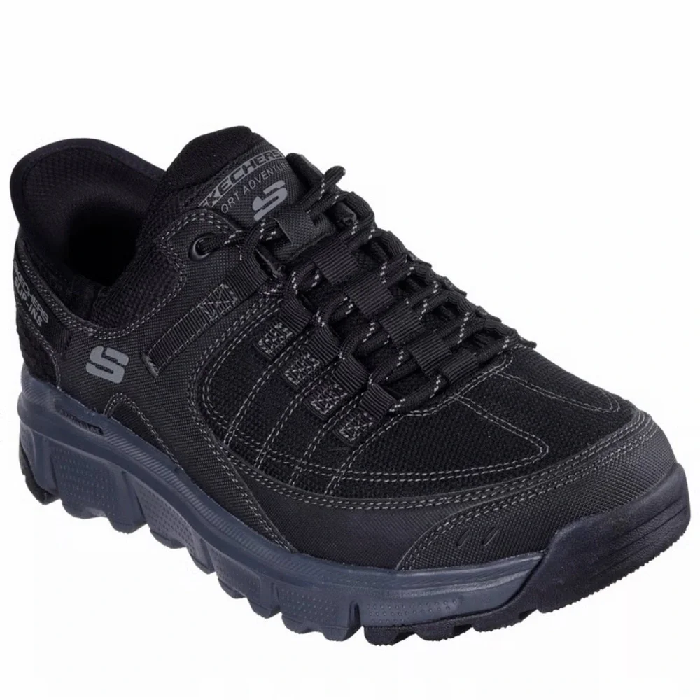 Skechers Men's Black and Dark Gray Slip-On Athletic Sneaker